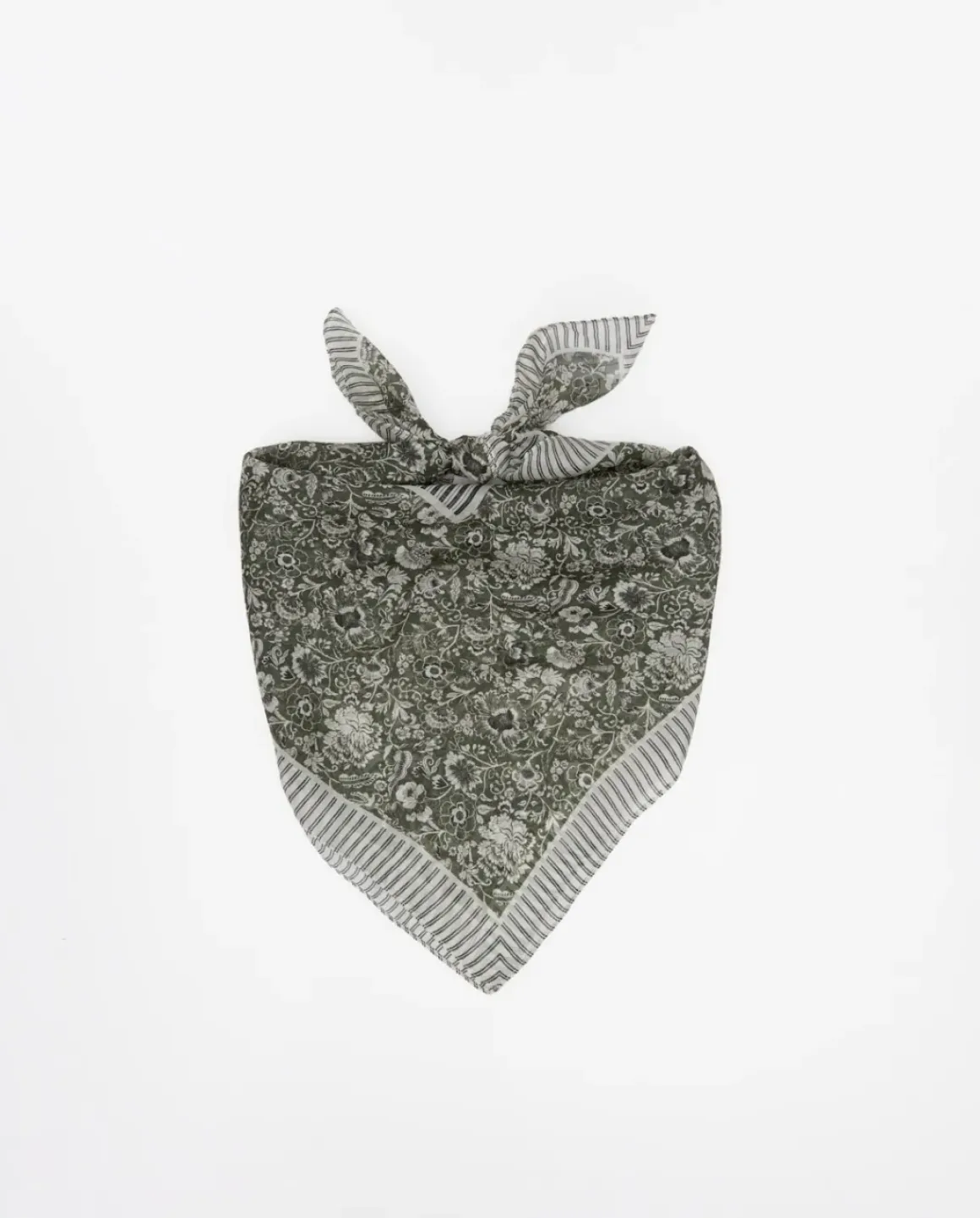Bandana 100% Seda floral caqui