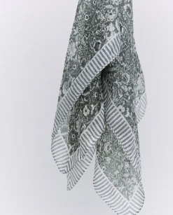 Bandana 100% Seda floral caqui