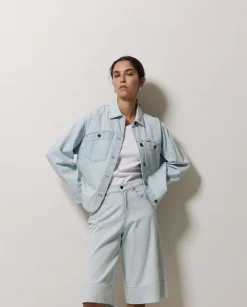 Bermudas denim azul índigo