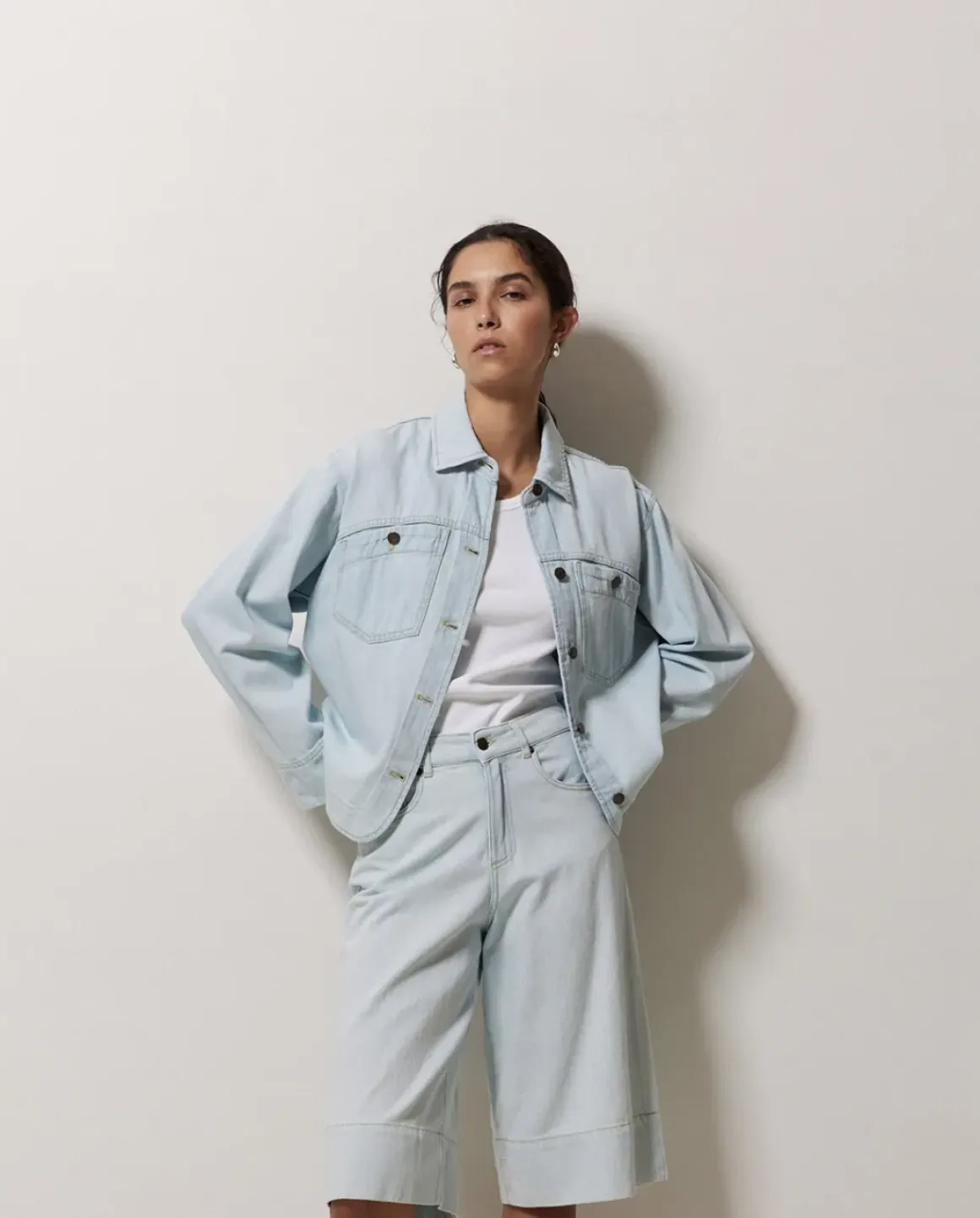 Bermudas denim azul índigo