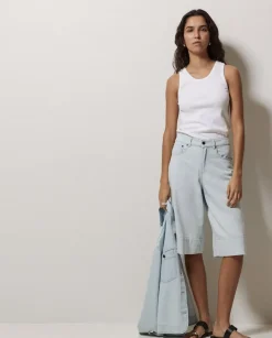 Bermudas denim azul índigo
