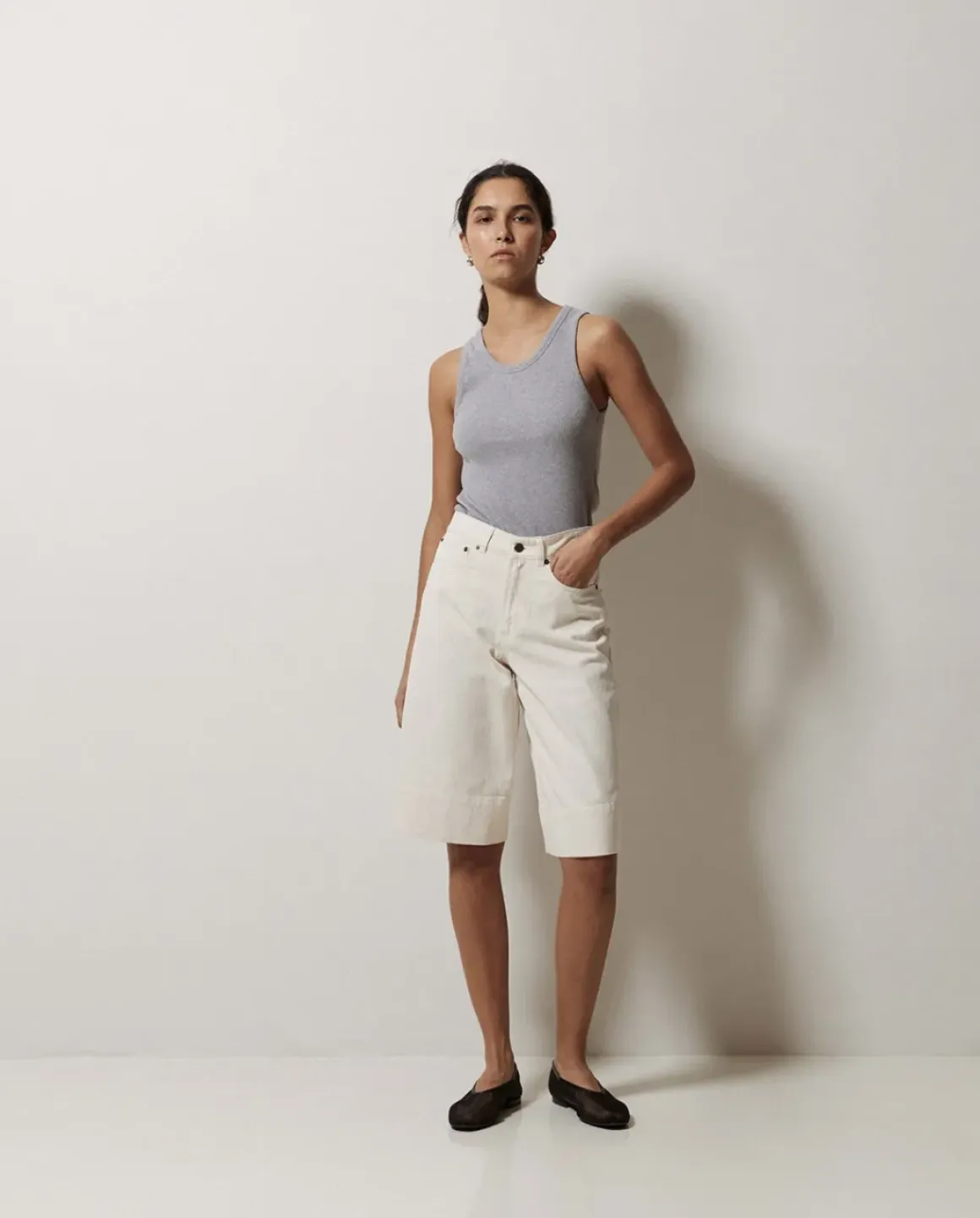 Bermudas denim crudo