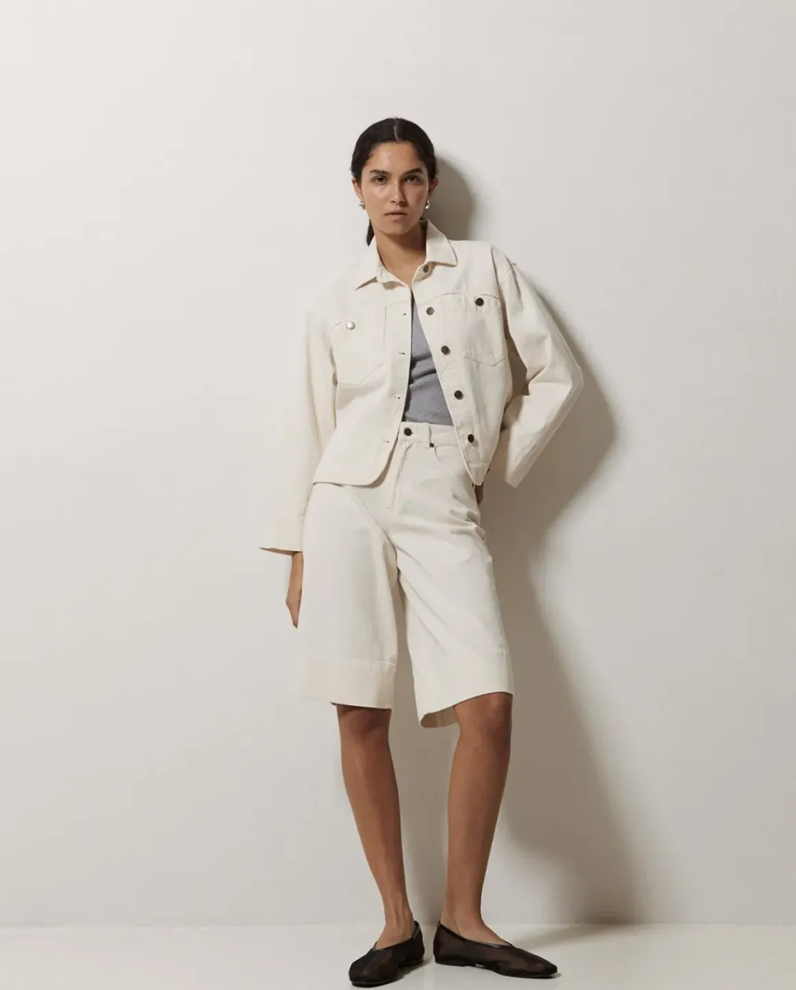 Bermudas denim crudo