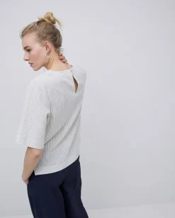 Blusa abrochado espalda crudo