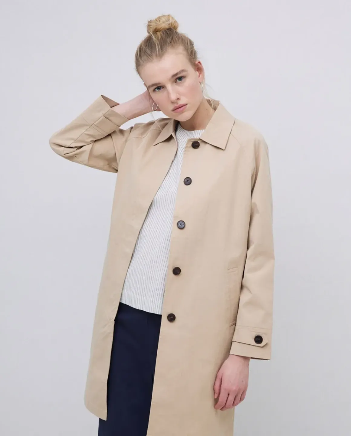 Blusa abrochado espalda crudo