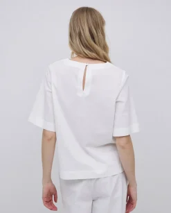 Blusa de popelín blanco
