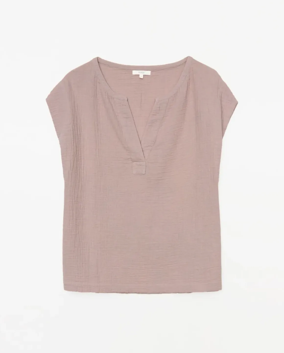 Blusa doble gasa algodón rosa pálido