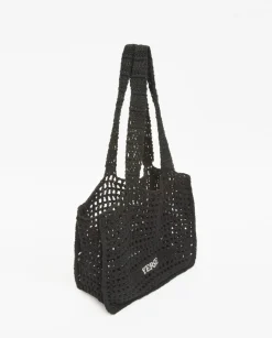 Bolso handmade macramé negro