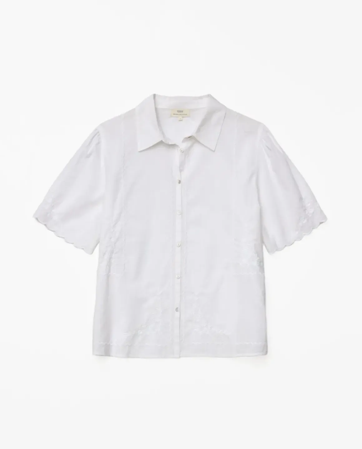 Camisa algodón bordados blanco
