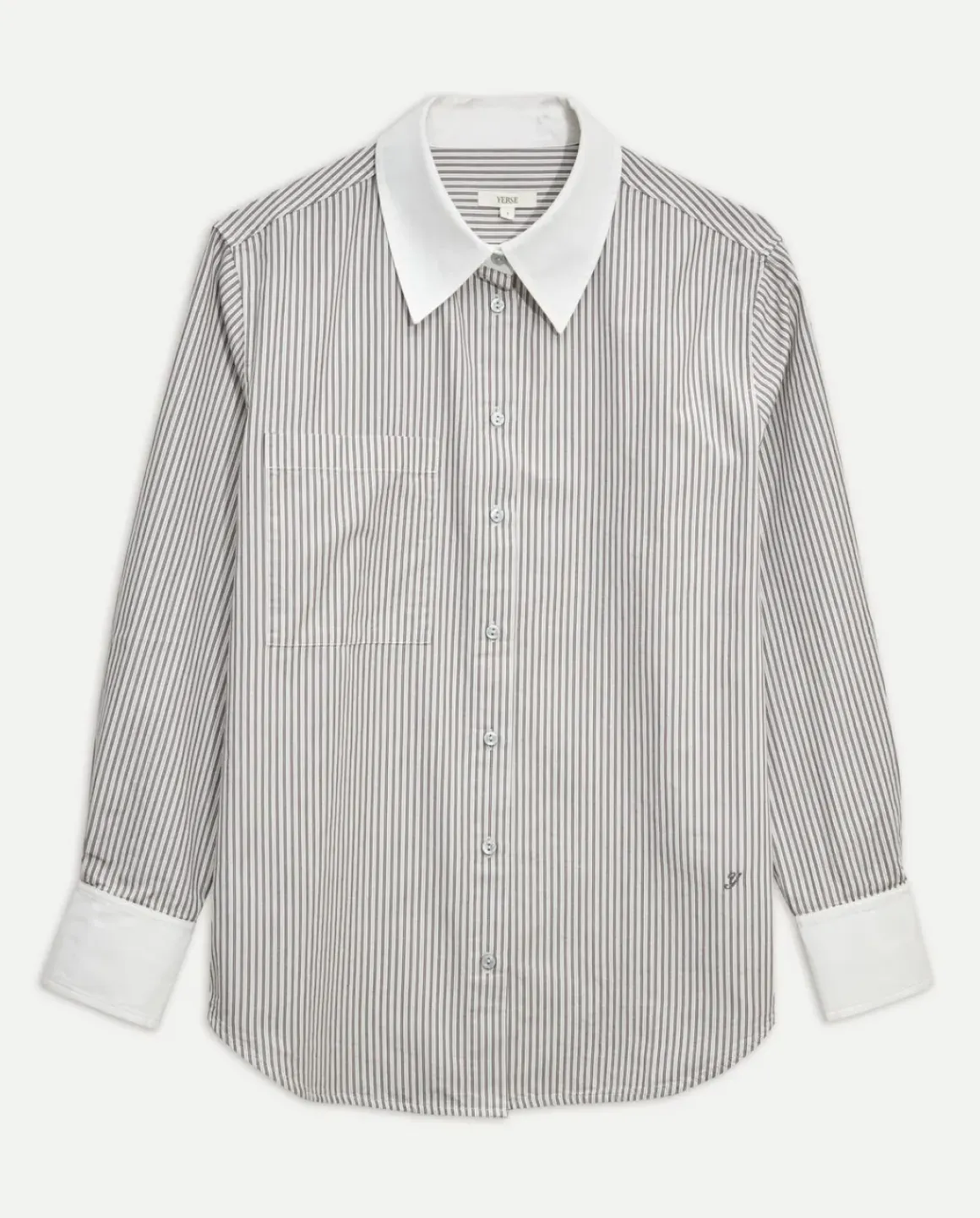 Camisa 100% algodón rayas gris claro