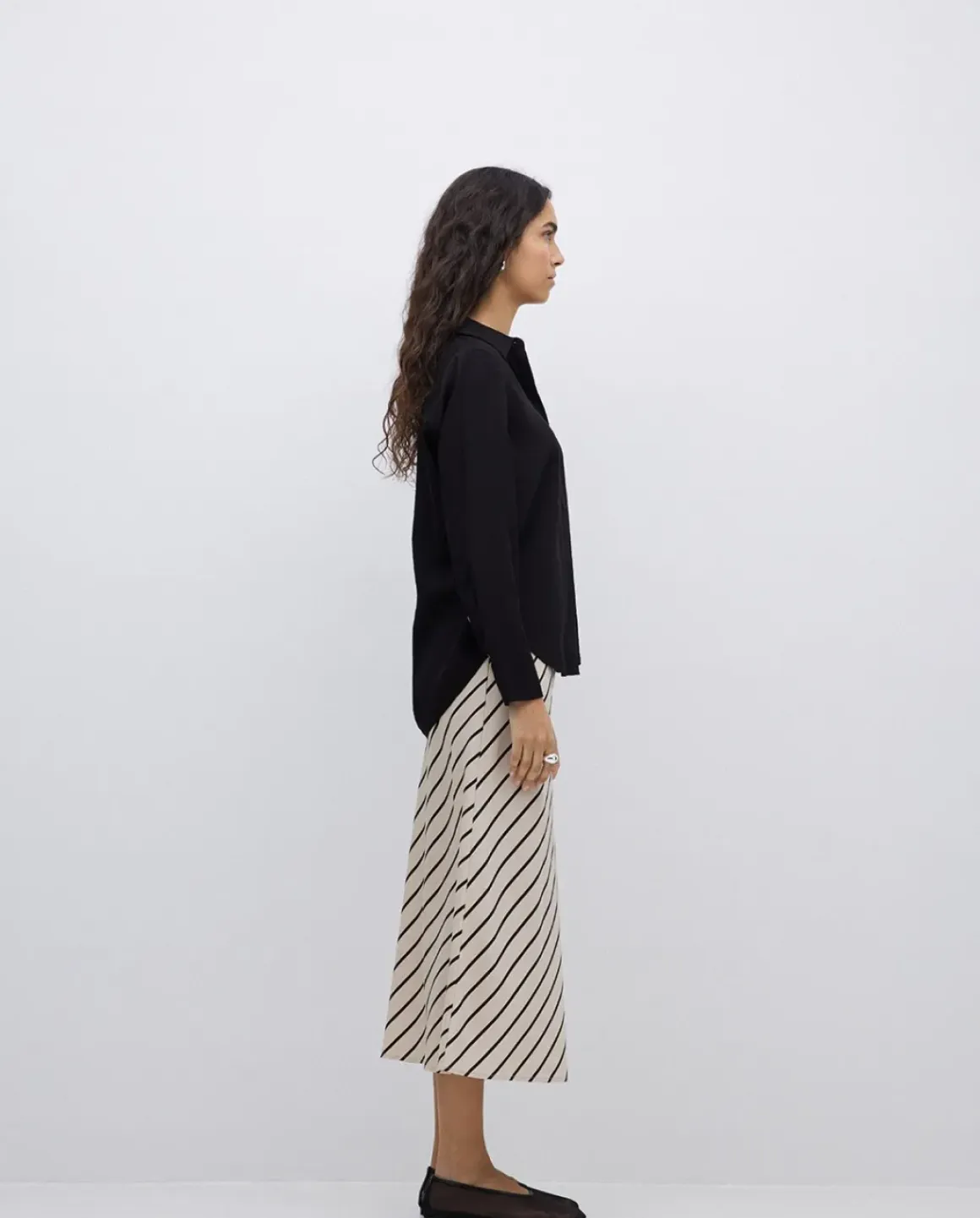 Camisa fluida viscosa negro