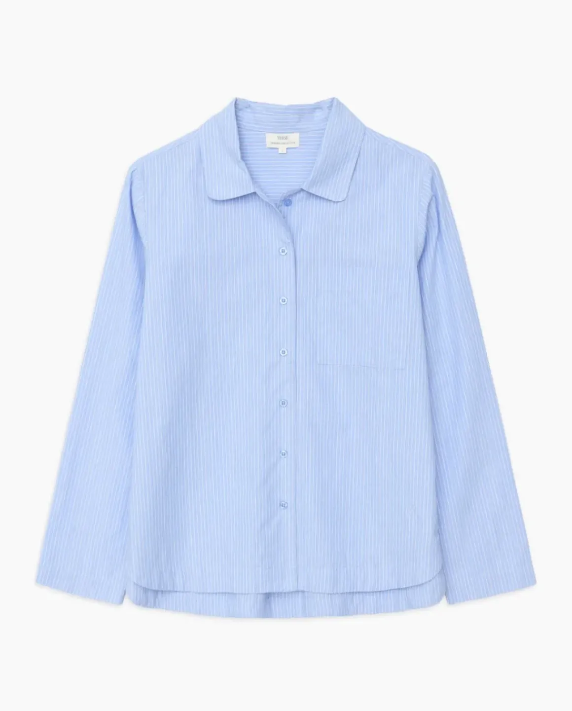 Camisa popelín rayas azul