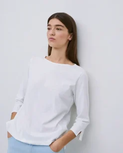 Camiseta 3/4 algodón flamé blanco