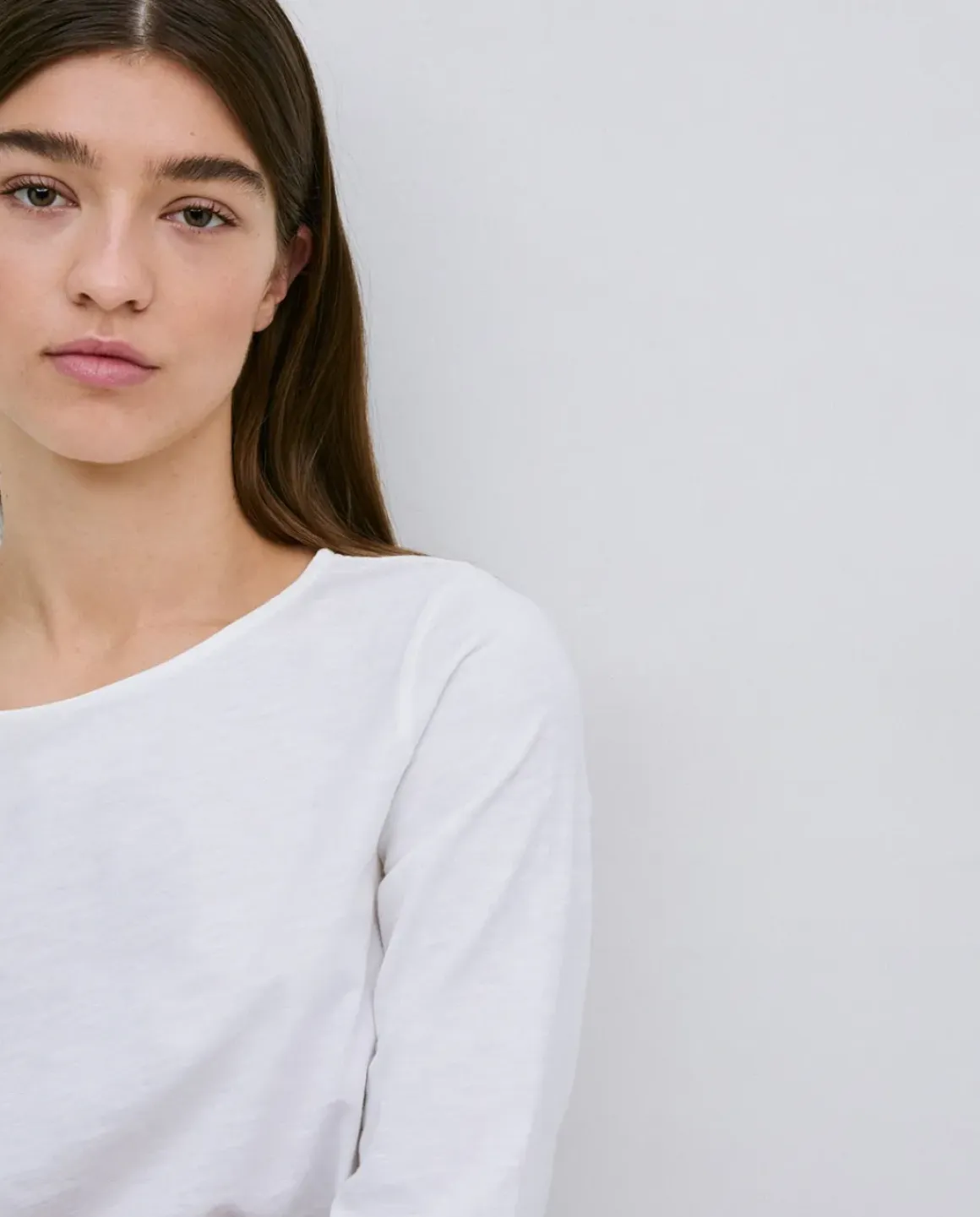 Camiseta 3/4 algodón flamé blanco