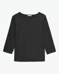 Camiseta 3/4 algodón flamé negro