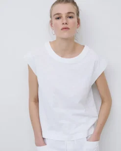 Camiseta algodón orgánico manga japonesa blanco