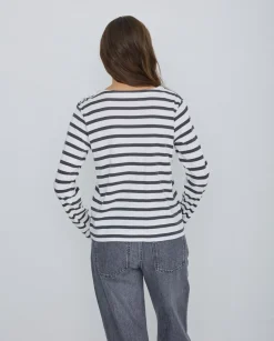 Camiseta 100% algodón rayas antracita