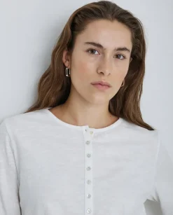 Camiseta botones 100% algodón crudo