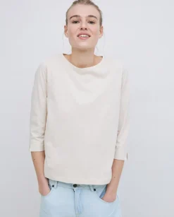 Camiseta básica 3/4 beige