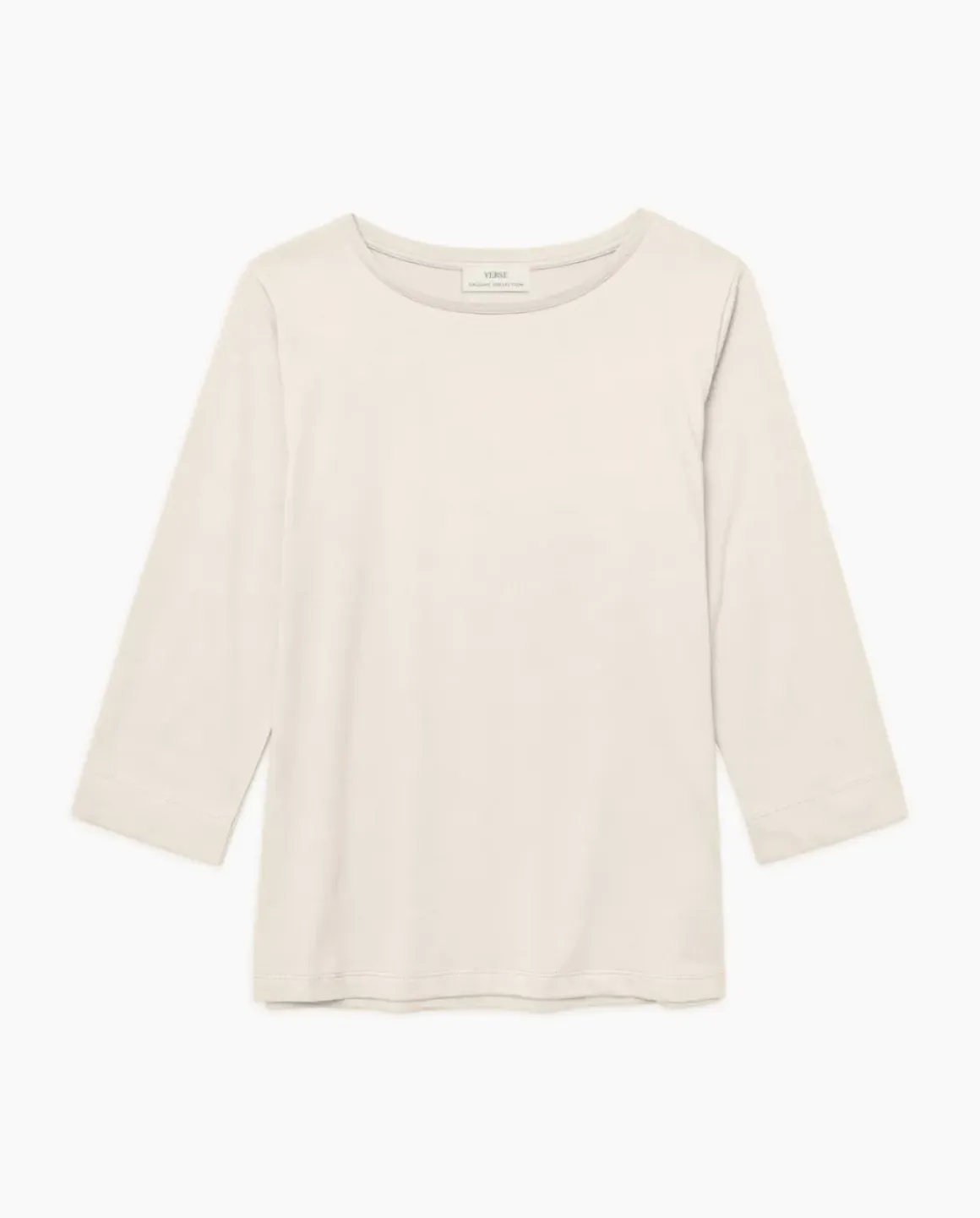 Camiseta básica 3/4 beige