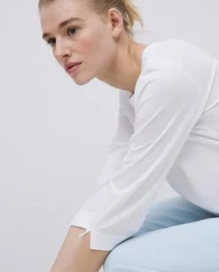 Camiseta básica 3/4 blanco