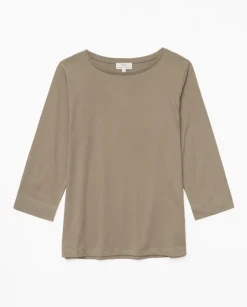 Camiseta básica 3/4 caqui