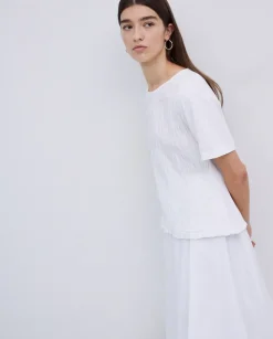 Camiseta detalle fruncidos blanco