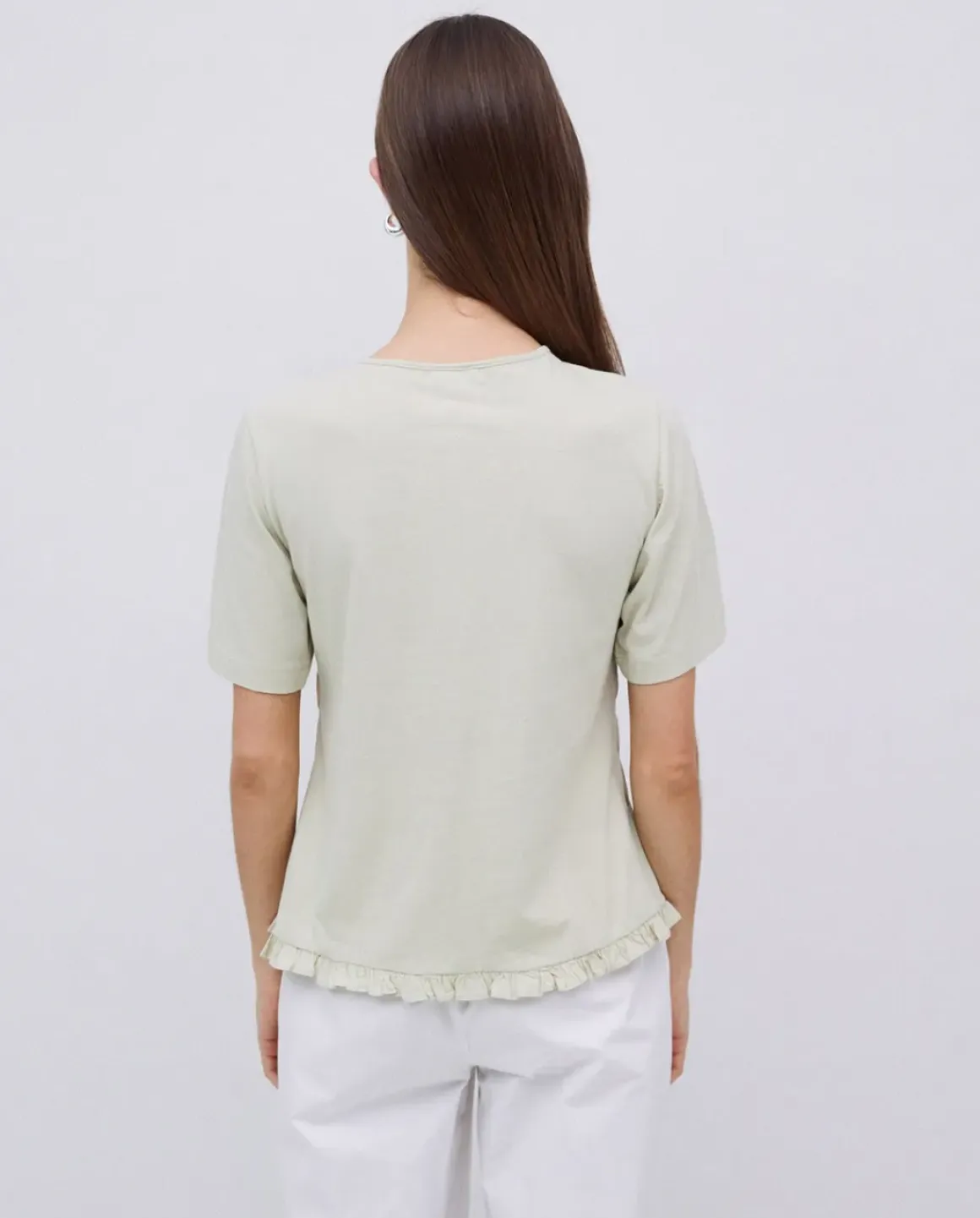 Camiseta detalle fruncidos verde aguamarina