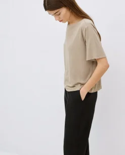 Camiseta holgada modal caqui