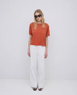 Camiseta holgada modal terracota