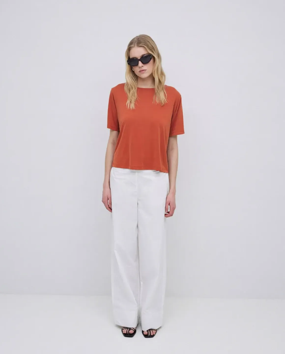 Camiseta holgada modal terracota