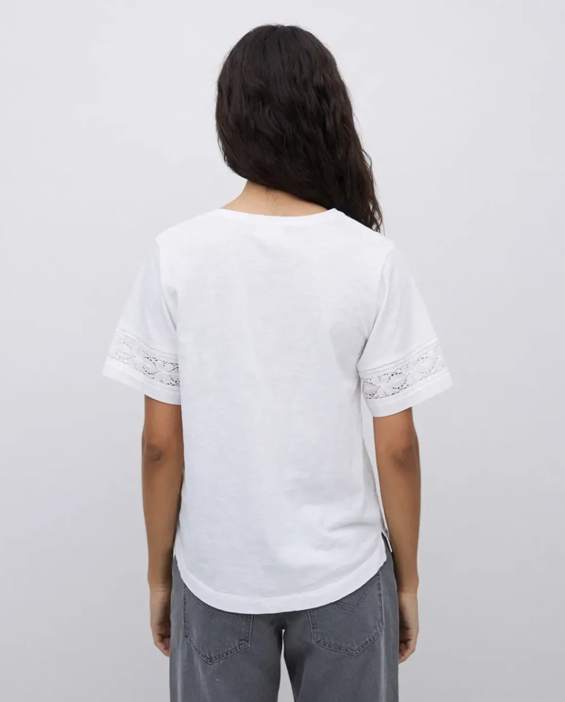 Camiseta puntillas blanco