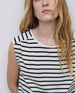 Camiseta sin mangas rayas azul noche
