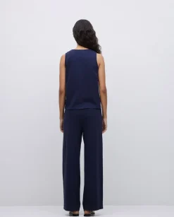 Chaleco de punto algodón azul oscuro