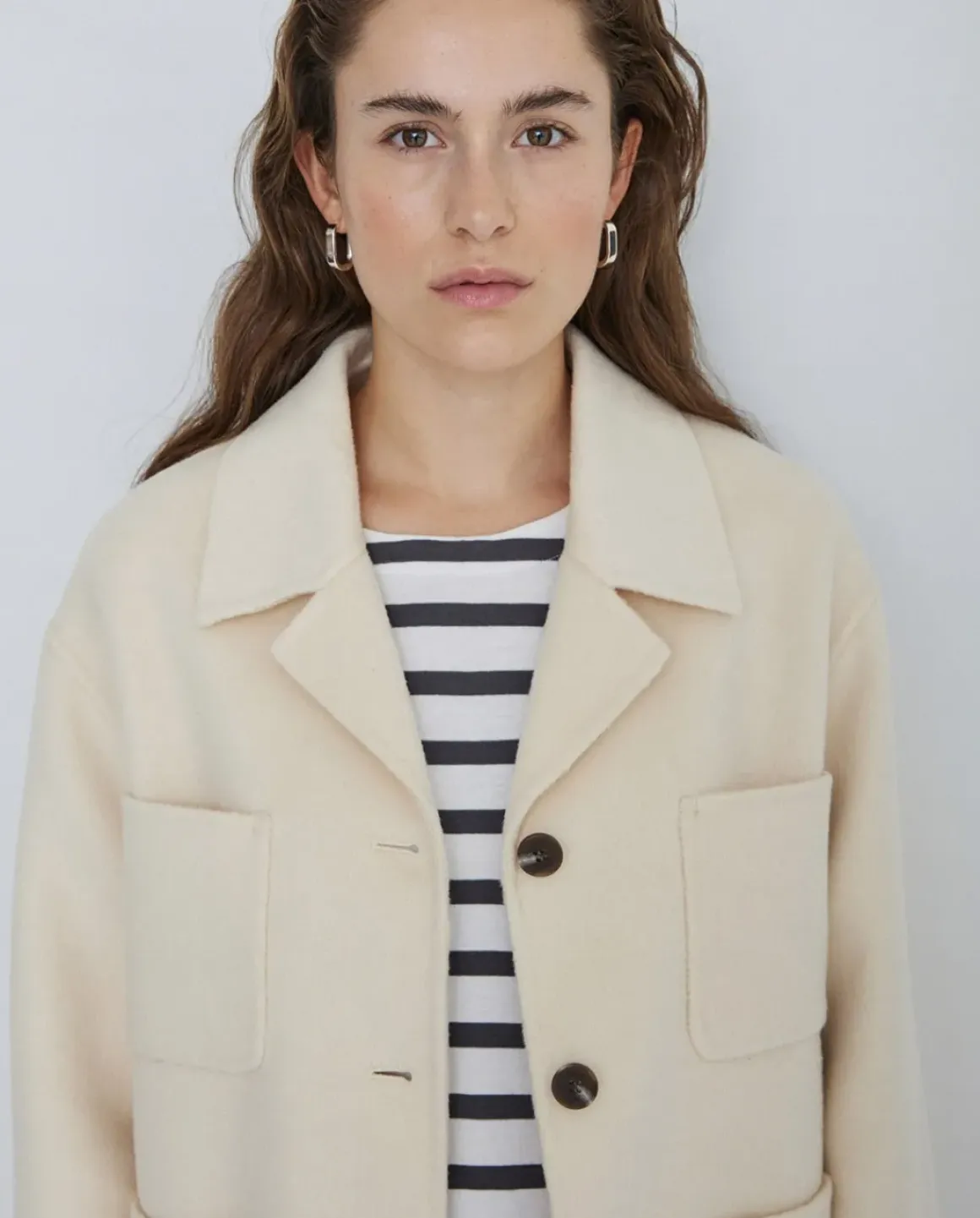 Chaqueta lana doble faz crudo