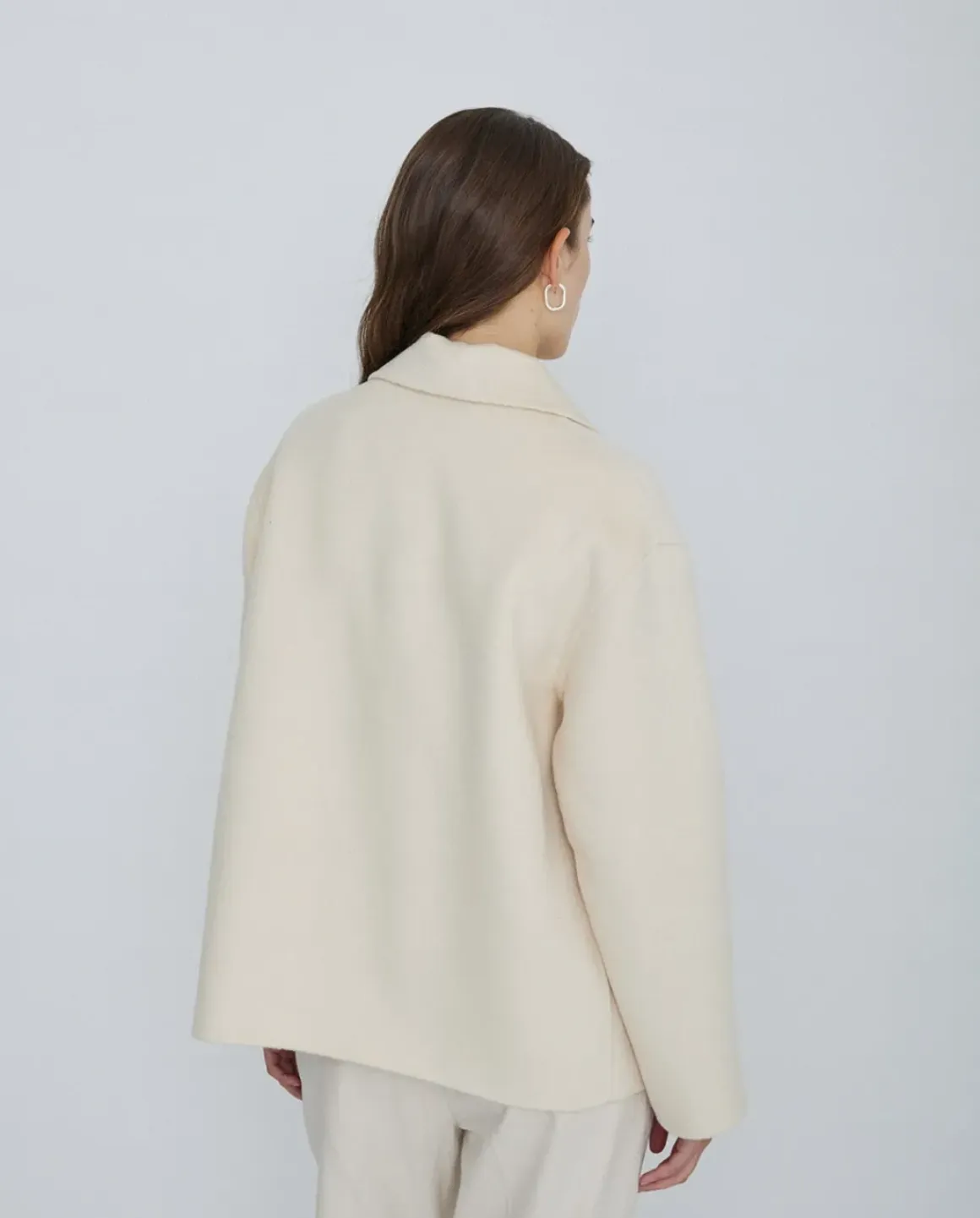 Chaqueta lana doble faz crudo
