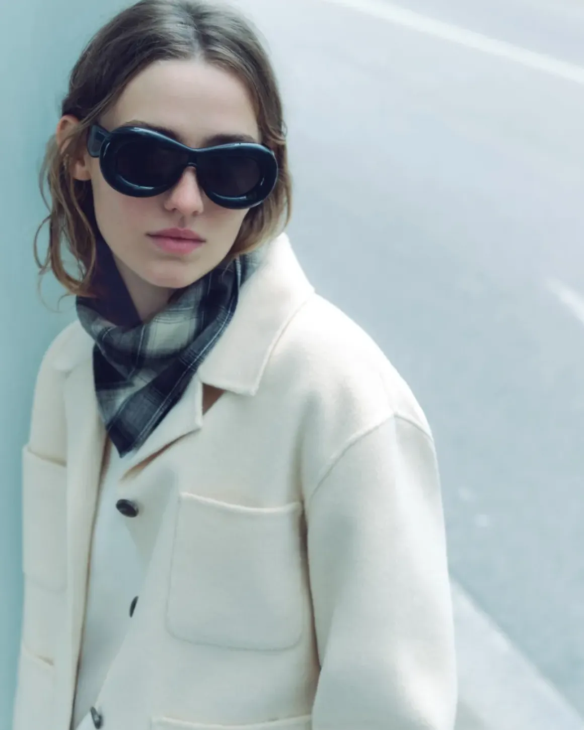 Chaqueta lana doble faz crudo