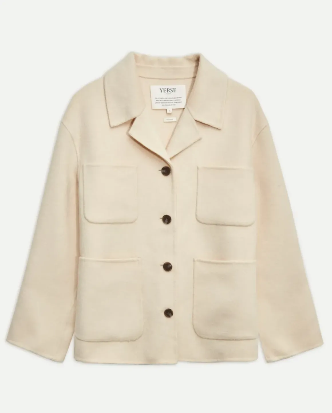 Chaqueta lana doble faz crudo