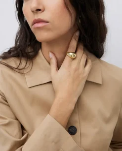 Chaqueta tejido gabardina camel