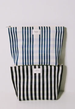 Clutch rayas negro