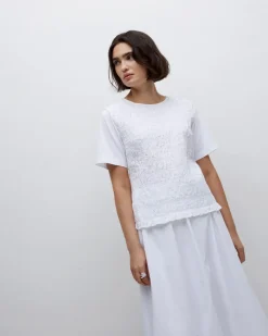 Falda globo popelín blanco
