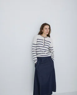 Falda maxi denim azul oscuro