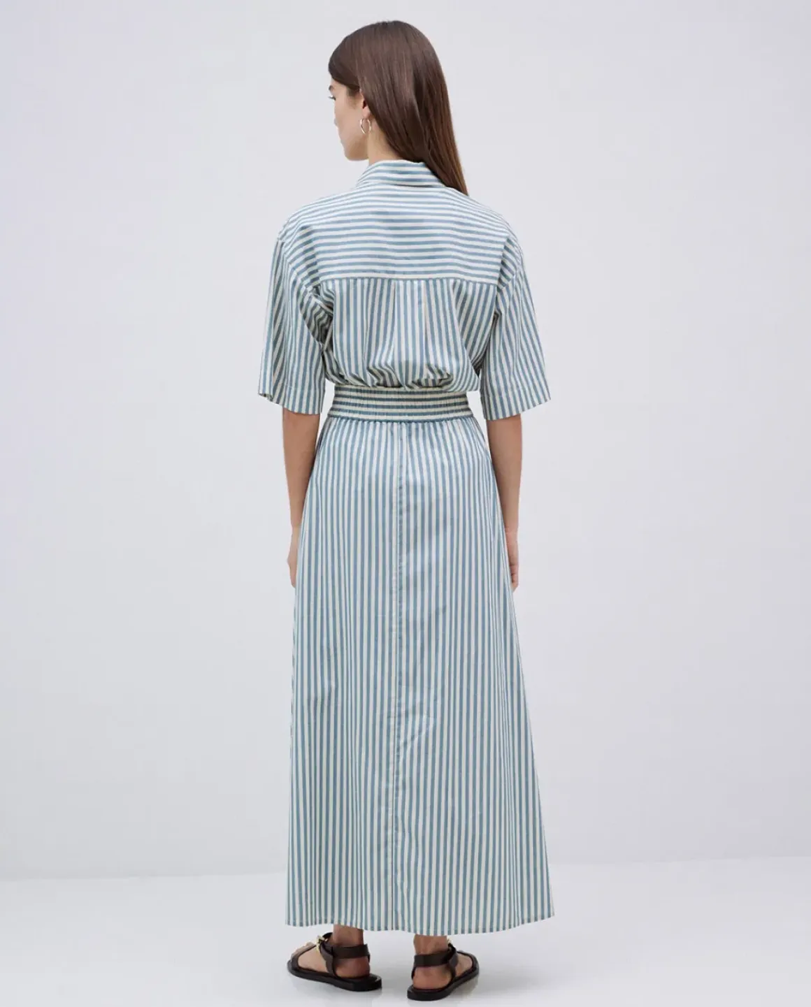 Falda midi rayas verde