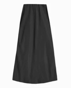 Falda midi tencel negro