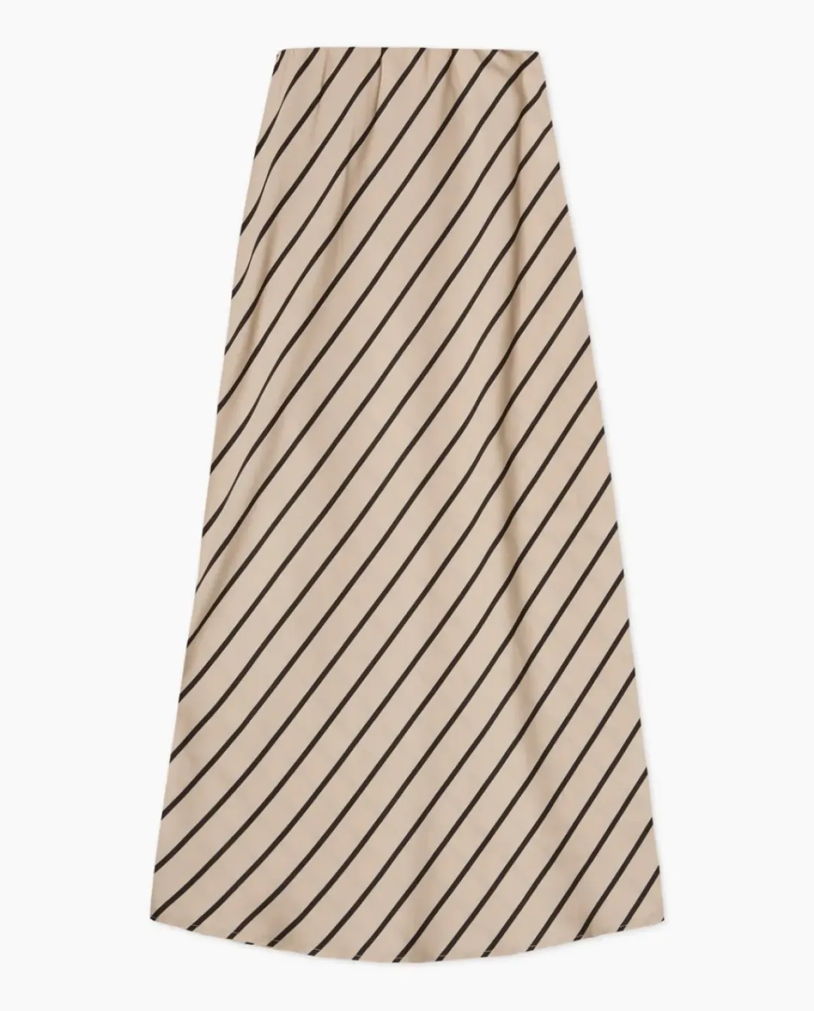 Falda midi tencel rayas crudo