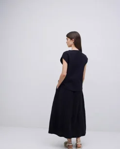 Falda muselina negro