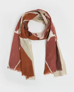 Fular 100% algodón geométrico granate