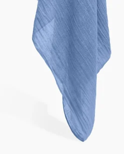 Fular gasa de algodón y lino azul royal
