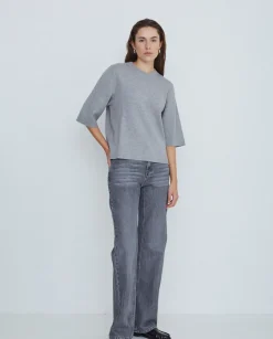 Jeans algodón rectos gris