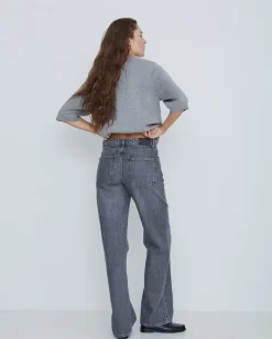 Jeans algodón rectos gris